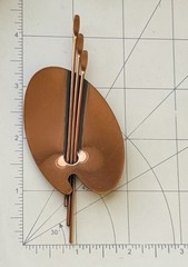 Vintage signed RENOIR copper artist palette brooch pin