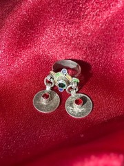 Vintage Berber/Atlas Moroccan Sterling Silver Coin Ring with Gems