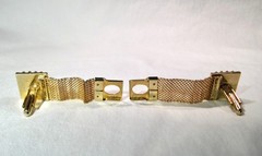 Vintage Pink Stone Gold Tone Mesh Cufflinks K836