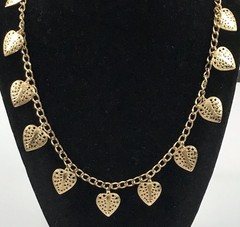 Vintage 1980’s TM Trifari Long Gold Tone Dangle Leaf Necklace 30 In. #273