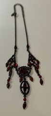 VINTAGE SIGNED VCLM RED RHINESTONE 18” NECKLACE Beautiful Condition!