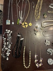 Untested Mixed Jewelry Lot, Vintage, Earrings, Necklaces, Rings, Cufflinks, More