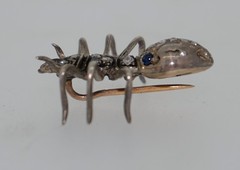 18K & Sterling Diamond and Sapphire Ant Pin