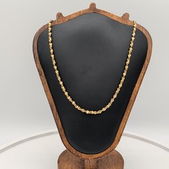 Vintage Sigal Gold Tone Twisted Flat Link Serpentine Chain Necklace 16″