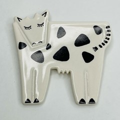 Vintage Cow Brooch Aryn Rothstein Ceramic Pin 1980s Hallmark Cute Farm Animal