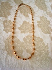 Vintage Trifari Necklace With Wrapped Gold Tone Beads 32 In. KJ