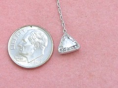ESTATE ART DECO 1.03ct TRILLION DIAMOND LINE DROP PLATINUM LARIAT CHAIN NECKLACE