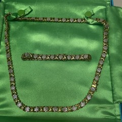Vintage PAJ BR China Brass Based Costume Jewlery Set JCPenny