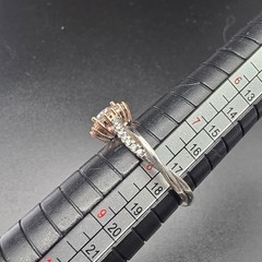 Sterling Silver CZ Halo Ring Twist Band IBB CN 925 Size 8