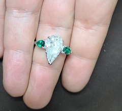 Platinum Vintage Engagement Ring 4.02ct. Natural Pear Shape Diamond I1-I