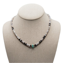 Southwestern USA Heishi Olive Shell Turquoise Stone Center Handcrafted Necklace