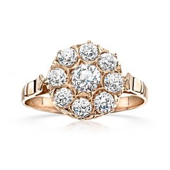 Vintage .89 ct. t.w. Diamond Flower Ring in 18kt Rose Gold. Size 6.25