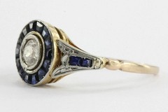 Art Deco Style 2.90Ct Lab-Created Diamond Engagement 14K Yellow Gold Finish Ring