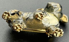 Vintage Erwin Pearl Bulldog Enamel Brooch