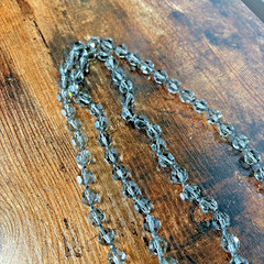 SAL Smoky Hand Strung Faceted Sparkly Beaded Swarovski Crystal 35″ Necklace