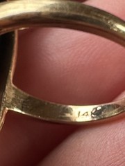 Antique Victorian era 14k Gold Silver Top Pearl Miniature Portrait Ring