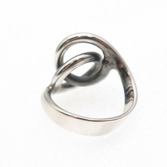 Anna Greta Eker 925S Sterling Vintage Norway Modernist Interlocked Ring Size 6.5