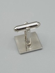 Vintage Anson Men’s Brushed Finish Bullet Back Silver Tone Cufflinks