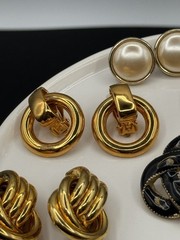 Lot Of 9 Pairs Vintage Retro & Modern Clip On & Post Earrings 70s 80s 90s To Now