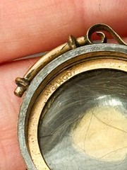 Antique Victorian Gold Filled Mourning Hair Locket Pendant W&H Co Monogram R