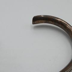 VTG 925 Mexico Cuff Bracelet 2.5in Sterling Silver 15g Channel Rugged Rustic