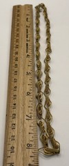 Vintage Gold Tone Choker Necklace 16” Geometric Rope Link