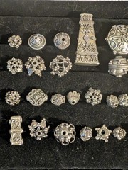 40 Beautiful Bali Jewelry Bead Lot With Two Pendants! 800-925 Silver! 3+ Oz!