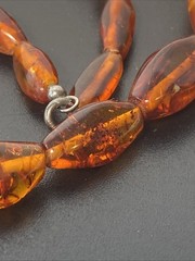 Vintage Natural Amber Pendant Sterling silver Clasp 52cm Length 23.5 Grams
