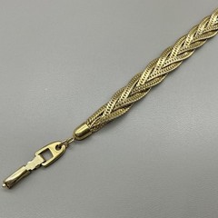 Vintage Napier Bracelet Gold Tone Braided Chain Box Clasp Womens Fashion Jewelry