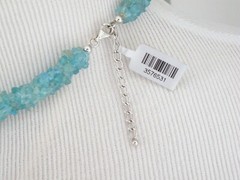 New Natural Raw Paraiba Apatite Chip Bead Sterling Silver 925 Necklace