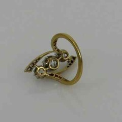 2CT Round Cut Moissanite Trilogy Vintage Engagement Rings 14K Yellow Gold Plated