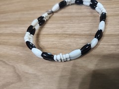 Vintage Seed Bead Bracelets Black And White Anf Gold And Blue