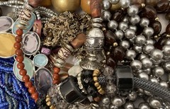 4Lb Mixed Mystery Jewelry Lot Vintage Mod Boho Bead Necklaces Bracelets Earrings