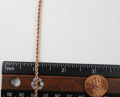 Vintage Solid 14K Rose Gold Chain Twist Rope 22″ Long Jewelry 2mm Wide 3.3 grams