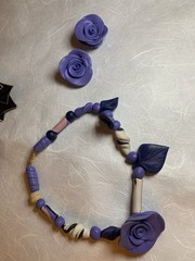 Vintage 1980s Jewelry: Earrings w/ Backs, Necklace, Shoe Clips, Polymer Clay