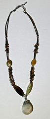 Lot (3) Green & Various Colors Stone Bead Necklaces