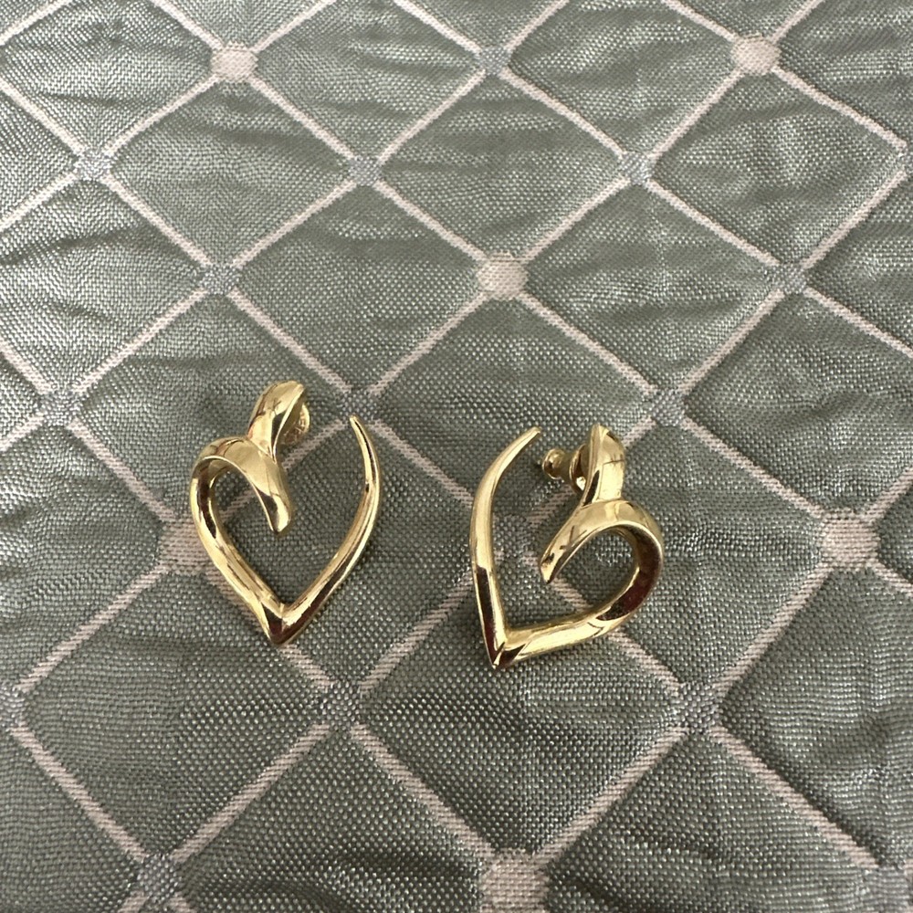 Vintage Monet Goldstone Earrings Pierced Push On Post