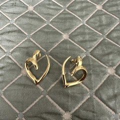 Vintage Monet Goldstone Earrings Pierced Push On Post