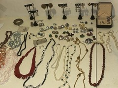 Vintage Jewelry Lot Mixed Estate 1950s+ Silver Jade Pearls Rings Earrings