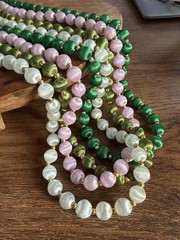 Mixed Lot Retro Silk / Satin Beaded Necklaces