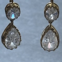 Drop Dangle Crystal Royal Pear Drop Earrings Nolan Miller Glamour Collection VTG