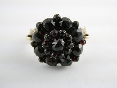 Antique Unmarked 14k Gold Rose Cut Garnet Ring Size 6.25 Weighs 4g 1 MISSING GEM