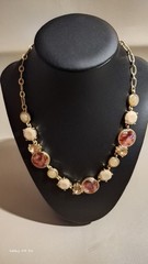 GUC! 18″ Gold-Tone Chain w/ Neutral Gem Tone Gems Fashion Statement Necklace