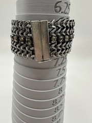 Loft Gun Metal Chain Bracelet With Rhinestones And Magnetic Closure Size 7