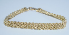 UNIQUE 18K Yellow Gold 8mm Woven Bracelet 6.6 Grams, 7.25″