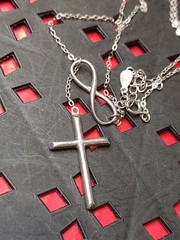 18 Inch Sterling Silver Infinity Cross Necklace