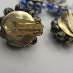 Vintage Cluster Beaded Earrings 6 Pair Hong Kong Japan Western Germany Clip Ons