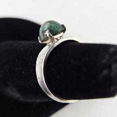 Vintage Sterling Adjustable Ring Israel with Azurite 2.0g Size 5 [8446]