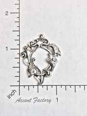 31494 2 Pc Matte Silver Oxidized Victorian Floral Spray Jewelry Finding