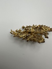 Vintage Gold Iridescent Mid Century Modern Brooch 7cm BB11